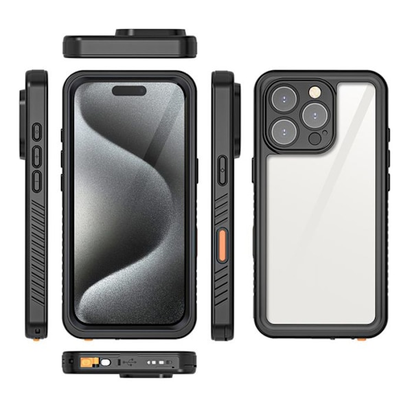 Coque 360° Foran Bagpå til iPhone 16 Pro Max IP68 Ultra Forstærket Eiger Transparent Vit