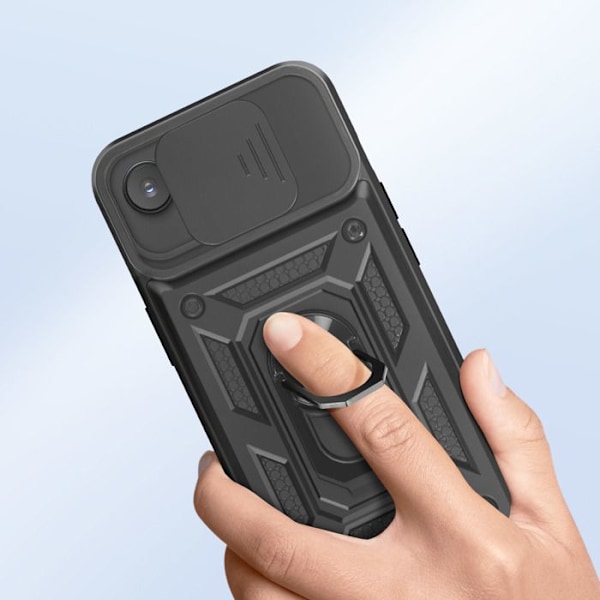 Coque för iPhone 16e Magnetisk Ring Kameraskydd Svart Svart