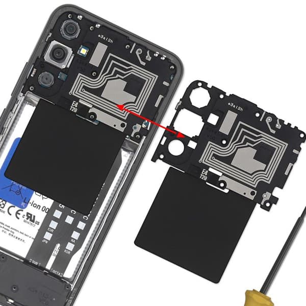 NFC Erstatningsnappe Service Pack til Galaxy A34 5G Samsung Sort Svart
