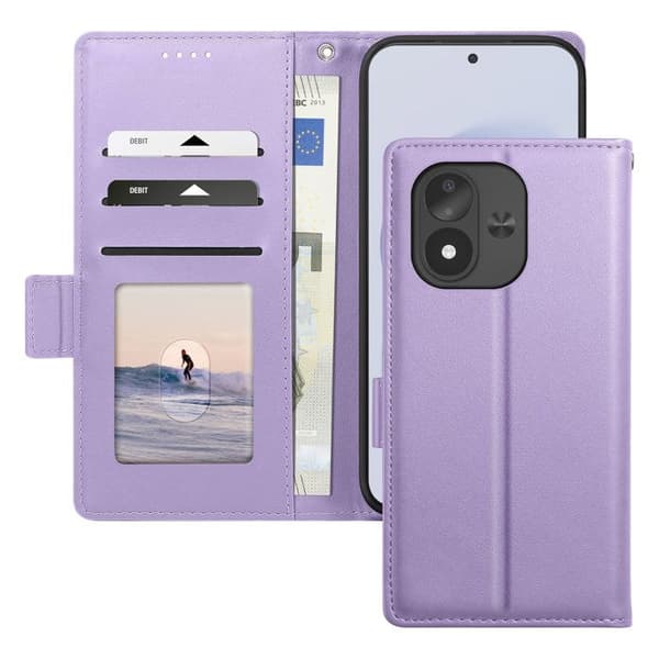 Lompakkoasu Redmi Note 17 Sarja Smart Book -tukitoiminnolla, Laventeli Violett