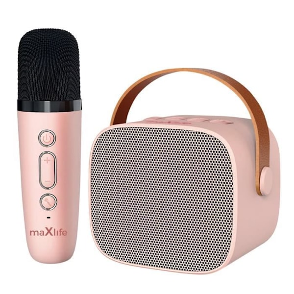 Bluetooth-högtalare med mikrofon Bärbar batteritid 5 timmar Maxlife puderrosa Rosa