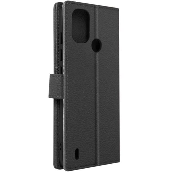 Skal till Nokia C21 Plus videostöd plånbok konstläder Svart Svart