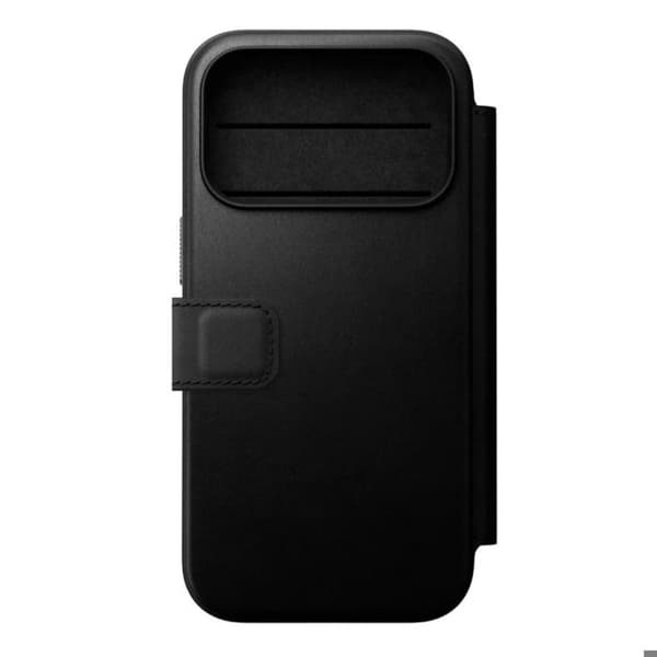 iPhone 18 Pro Etui i Læder Kompatibel med MagSafe og Qi2 Stødabsorberende Nomad Sort Svart