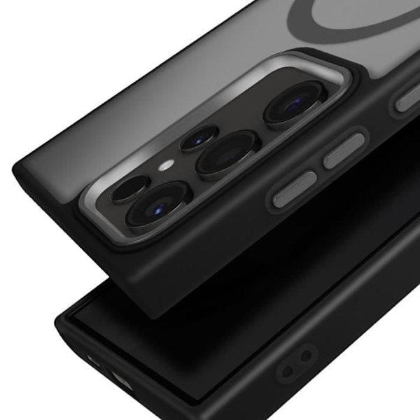 Coque MagSafe til Samsung Galaxy S24 Ultra Mat Frostet Bagside Sort Kant Svart