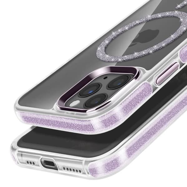 Coque MagSafe - Silikon - iPhone 11 Pro - Glittrande - Stötsäker - Kameraskydd Lila