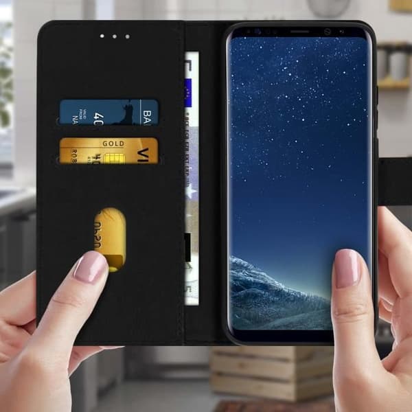 Etui til Samsung Galaxy S8 - AVIZAR - Fuld Hætte - Silikone gel - Magnetisk - Sort Svart