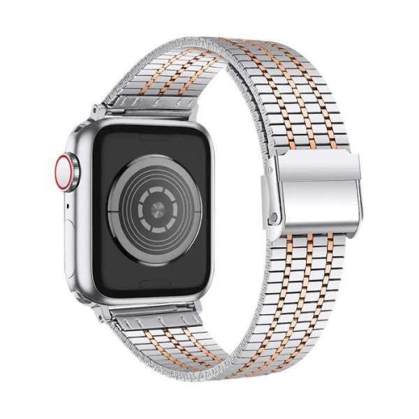 Armband för Apple Watch 41 / 40 / 38mm Links Square Stål Silver / Rose guld