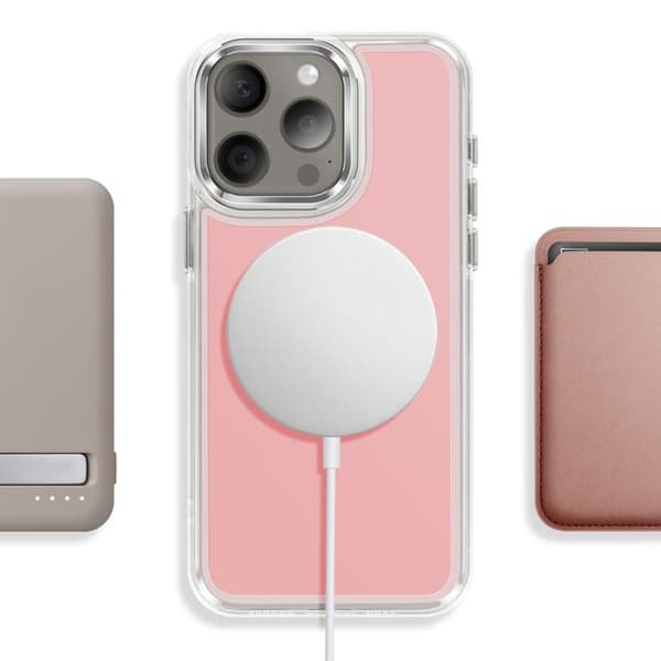 MagSafe-cover til iPhone 15 Pro Hybrid Design Forstærket Rosa Ros
