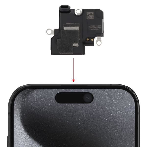 Intern højttaler AVIZAR til Apple iPhone 15 Pro - Sort - Reparation af lydproblemer under opkald Svart