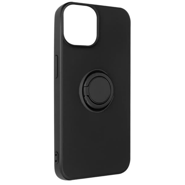 Coque - iPhone 14 - Silikone gel - Indbygget ring - Video støtte - Sort Svart