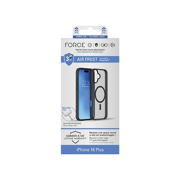 Forcecase MagSafe-kompatibelt förstärkt fodral för iPhone 16 Plus Frost Black Svart