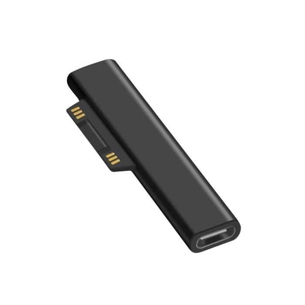 USB-C-sovitin - Microsoft - Surface Pro 7/6/5/4 - Nopea lataus - Ylikuormitussuoja - Plug and Play svart