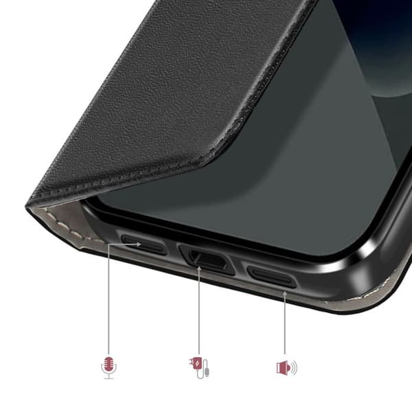 Fodral för Google Pixel 10a med magnetlock, kortfack och ställfunktion i svart Svart