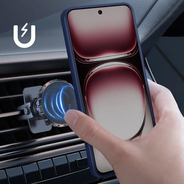 Coque til Oppo Reno 12 med metalring til videostativ i natblå Blå