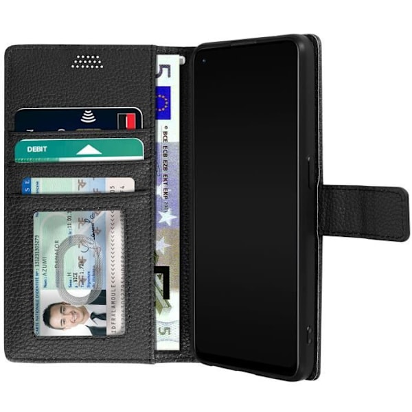 Oppo Reno8 Lite 5G Case Flip Wallet Video Support musta Svart