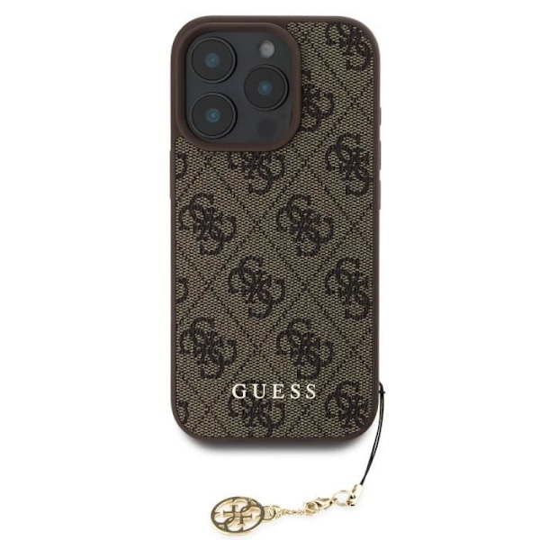 Coque bakå för iPhone 16 Pro Tryckt 4G Guess Brun kastanj