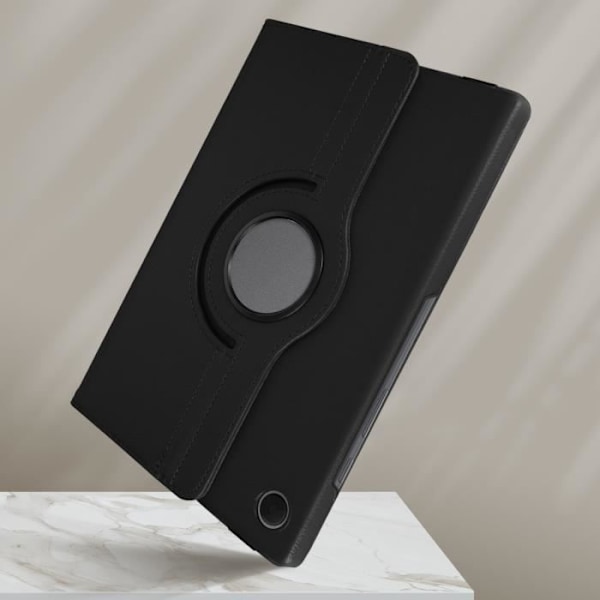 Hus - AVIZAR - Galaxy Tab A8 10.5 2021 - 360° Rotationsfodral - Ekologisk läder - Svart Svart