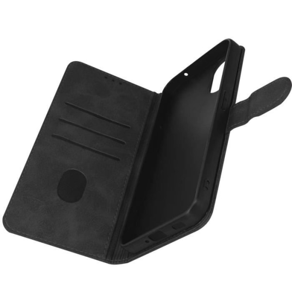 Ingenting Telefon 1 Flip Wallet Fodral Video Support Funktion Svart Svart