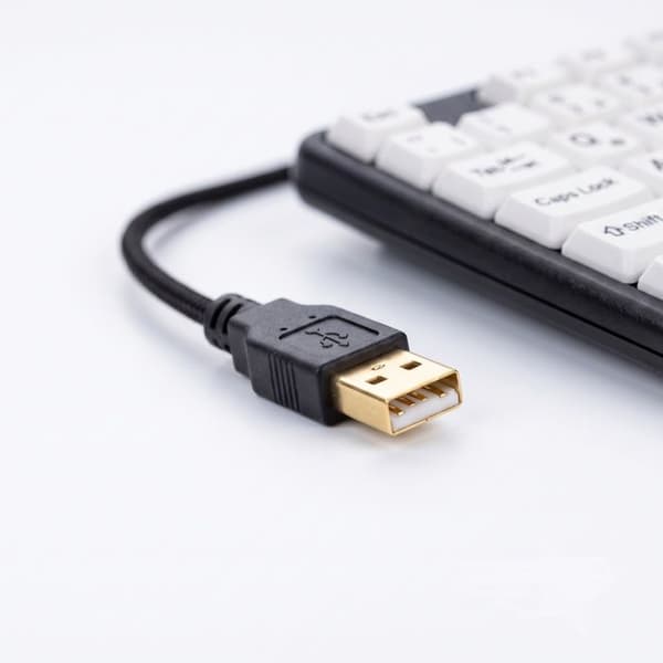 USB-A Kablet Tastatur til PC QWERTZ Layout med Store Tegn Geemarc Sort / Hvid