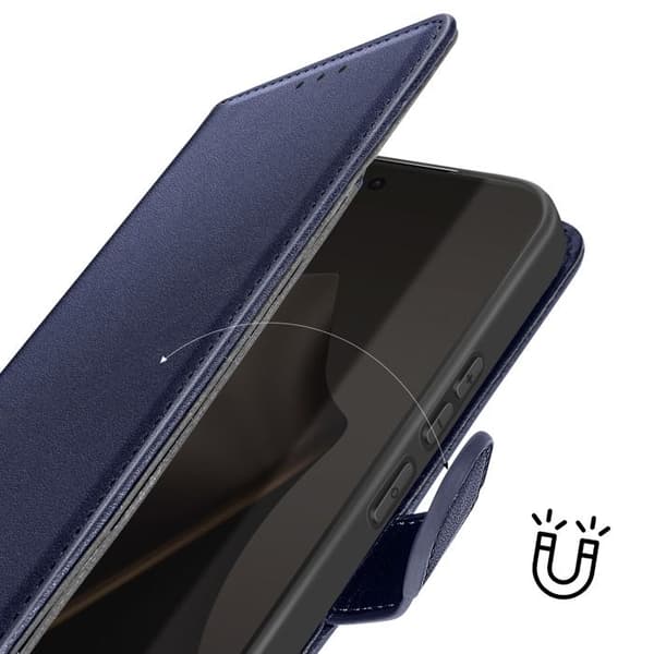 Plånboksfodral för Xiaomi 15T Pro med handledsrem och kortfack i midnattsblå Blå