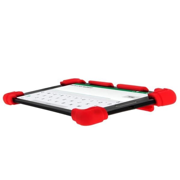 Smartphonefodral - AVIZAR - Universal - Röd silikon - Stötsäker - Skrivbordsstöd Röd