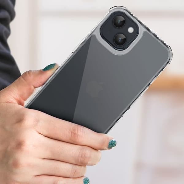 Telefontillbehör - FORCE CASE - iPhone 14 Plus - Stöttålig 2m - Transparent - 50% återvunnen plast Vit