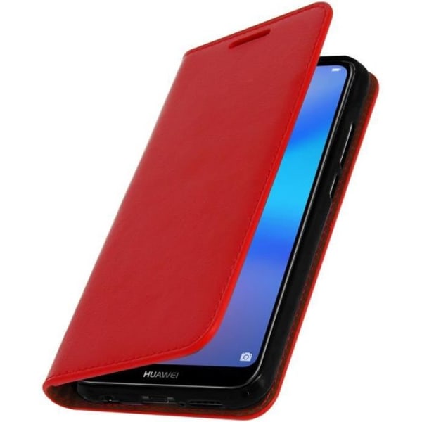 Huawei P20 Lite Fodral Stativ Funktion Plånbok Läderfodral - Röd