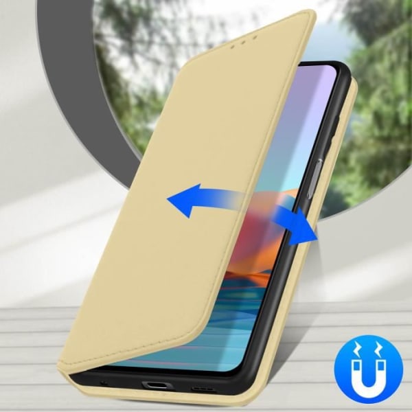 Hus - Xiaomi - Redmi Note 10 Pro - Øko-læder - Video Støtte - Gul Kortholder Gult guld
