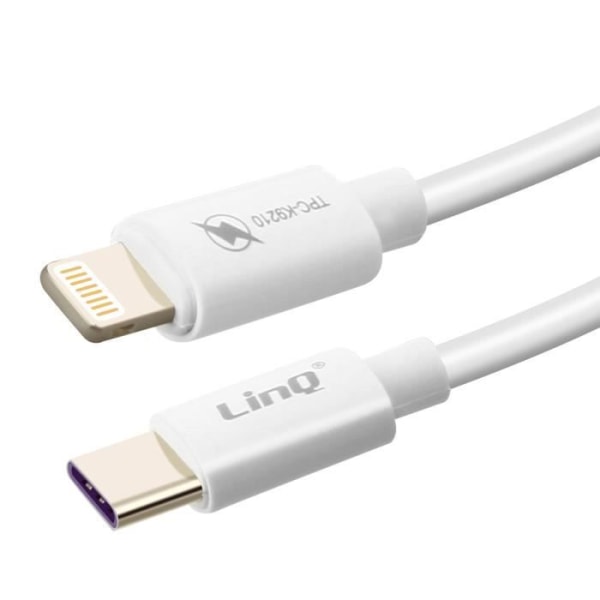 Kabel USB-C till Lightning 60W Laddning och Synchro Fast Charge 3A 1,2m LinQ Vit
