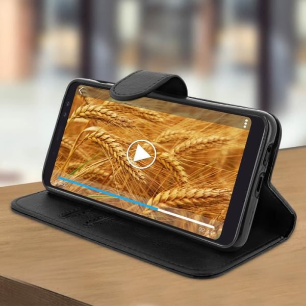 Housse til Samsung Galaxy A8 - Folio - Sort - Blød Taske - Videostøtte - Magnetisk Svart