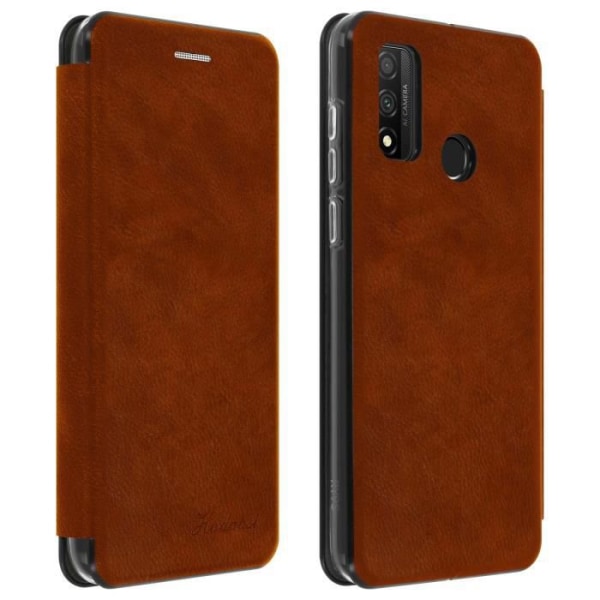 Etui - Huawei - P smart 2020 - Läder av nötkreatur - Videostöd - Kortfäste kastanj