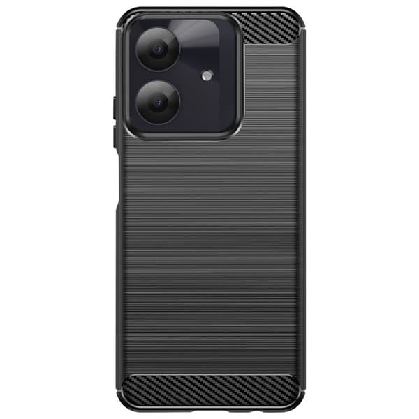 Coque för Realme Note 60 i silikon med kolfiberlook, borstad textur svart Svart