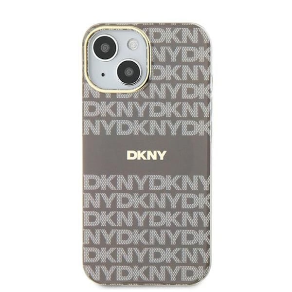 IPhone 15-fodral - DKNY IML DKNY IML Mono & Stripe MagSafe (DKHMP15SHRHSEE) - Beige