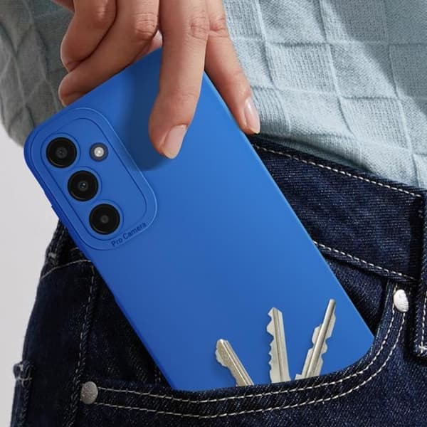 Fodral till Samsung Galaxy A25 5G - AVIZAR - Soft Touch Matte Silikon - Blå Blå