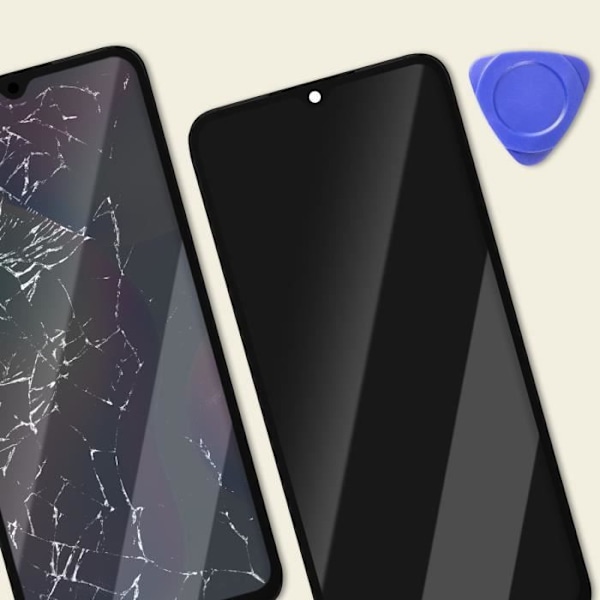 LCD-skärm + Touchglas + Grått chassi för Xiaomi Redmi 9A och 9C - XIAOMI - 5,5 tum - Härdat glas Grå