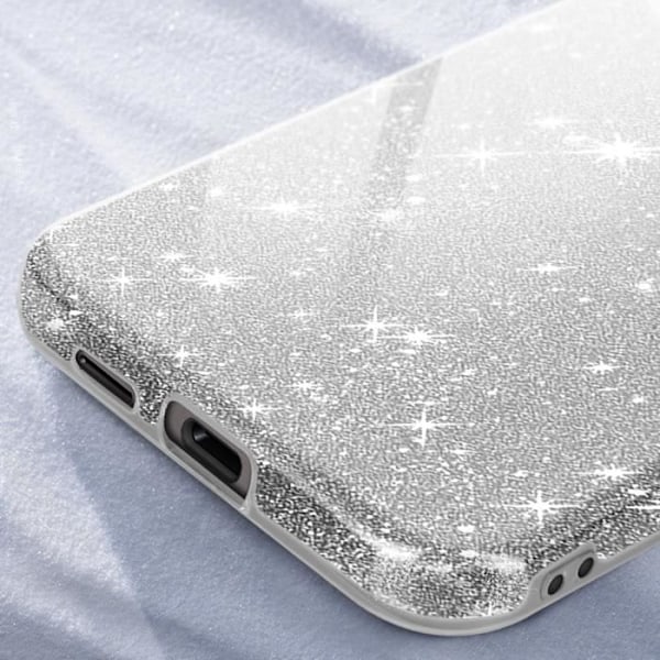 Samsung Galaxy S24 Plus Fodral - AVIZAR - Glitterfodral - Silver Glitter - Halvstyvt silikon Grå