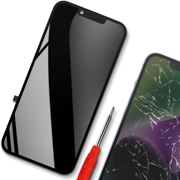 Skärm för iPhone 14 Soft OLED-panel med responsiv touchglas svart Svart