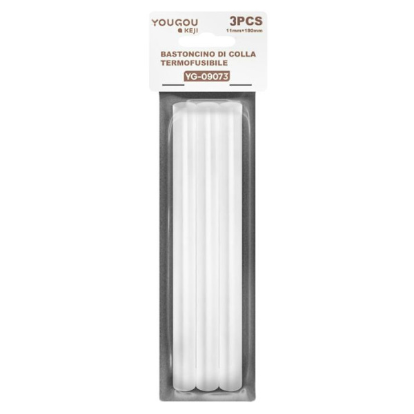 3-pack av limstift för varm lim 11x180mm vit Vit
