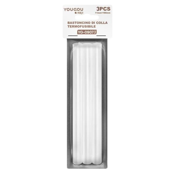 Sæt med 3 termoplastiske limstænger 11x180mm Hvid Vit
