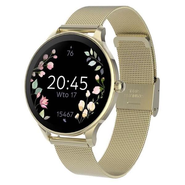 Dameforbundet ur med elegant rustfrit stål mesh armbånd Forever Gold Gul