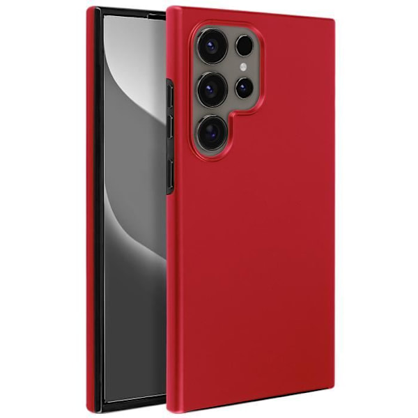AVIZAR Fuldt etui til Samsung S24 Ultra - Rød - Rigid - Soft Touch - Tyndt og let design Röd