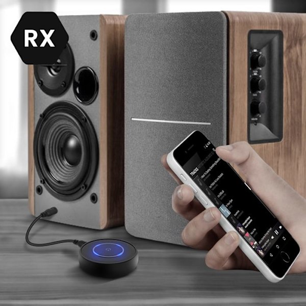 Bluetooth 5.0 ljudadapter till 3,5 mm jack Sändare / Mottagare Akashi Svart