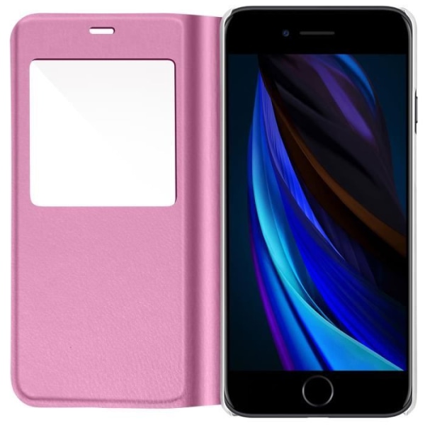 Apple iPhone SE 2020 / 8 / 7 Displayfönster Ultratunn Flip Folio Fodral Rosa