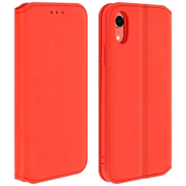 Housse - AVIZAR - iPhone XR - Øko-læder - Blød - Rød Röd