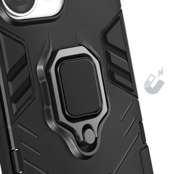 Coque - AVIZAR - Oppo Reno 13 - 360° Rotationsring - Stødabsorberende - Sort Svart