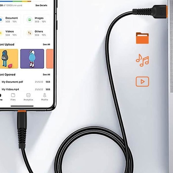 USB til Lightning kabel - LINQ - 20W - 3m - Sort - Hurtig opladning Svart