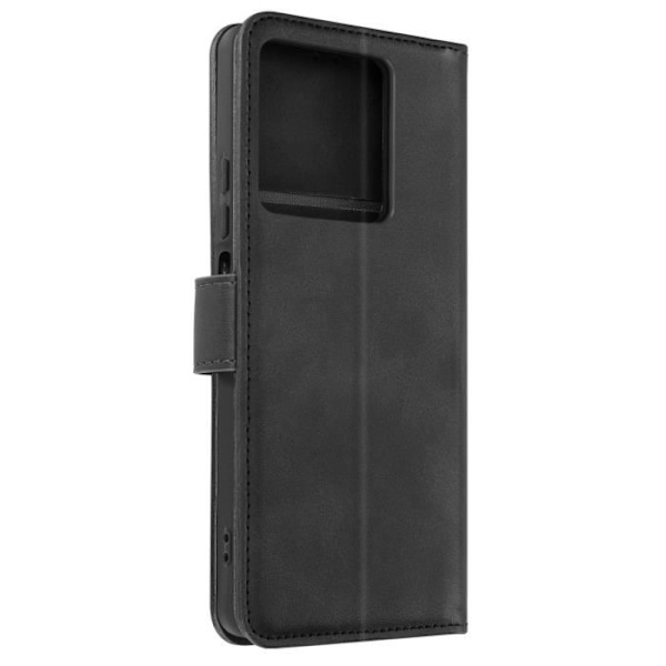 Kotelo Xiaomi Redmi Note 13 5G:lle - AVIZAR - Vintage Style Lompakkoteline - Musta Svart