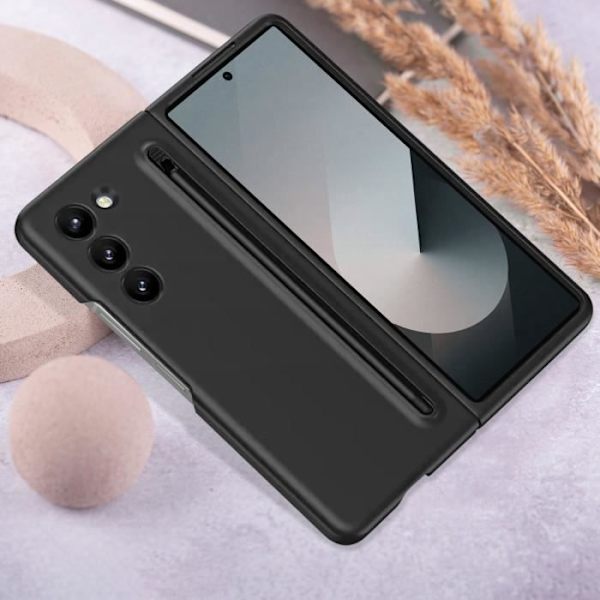 Samsung Galaxy Z Fold 6 Soft Touch Cover med Touch Pen Sort Svart