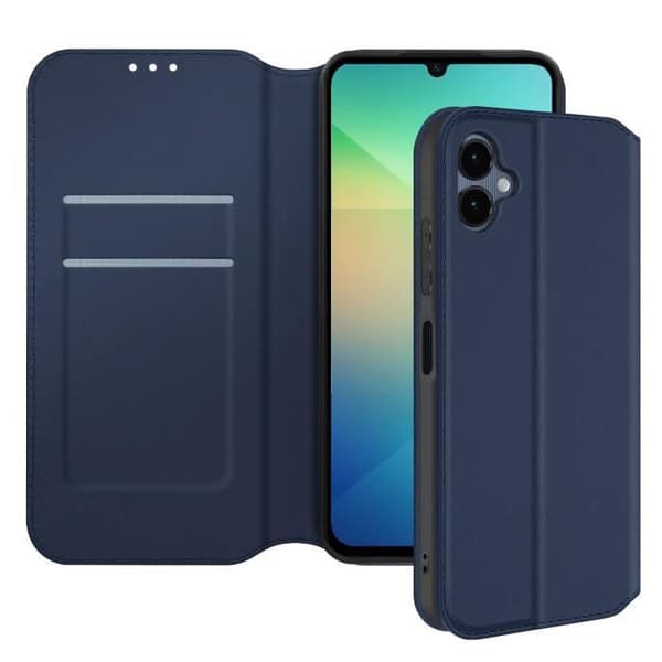 Étui - AVIZAR - Samsung Galaxy A06 - Klipp för kort - Videostöd - Mörkn blå Blå