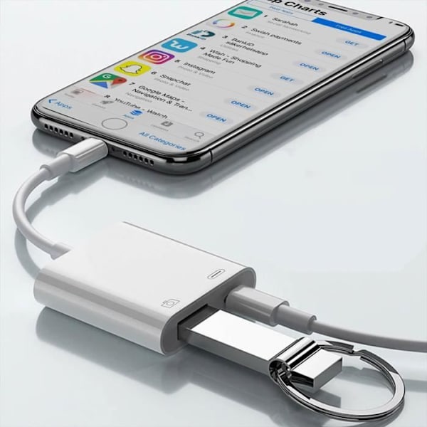 Adapter - Apple - Lightning til USB - Hurtig opladning - Kompakt - Plug & Play